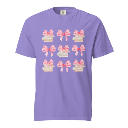 BOW AND BOOKS VIOLET T-SHIRT