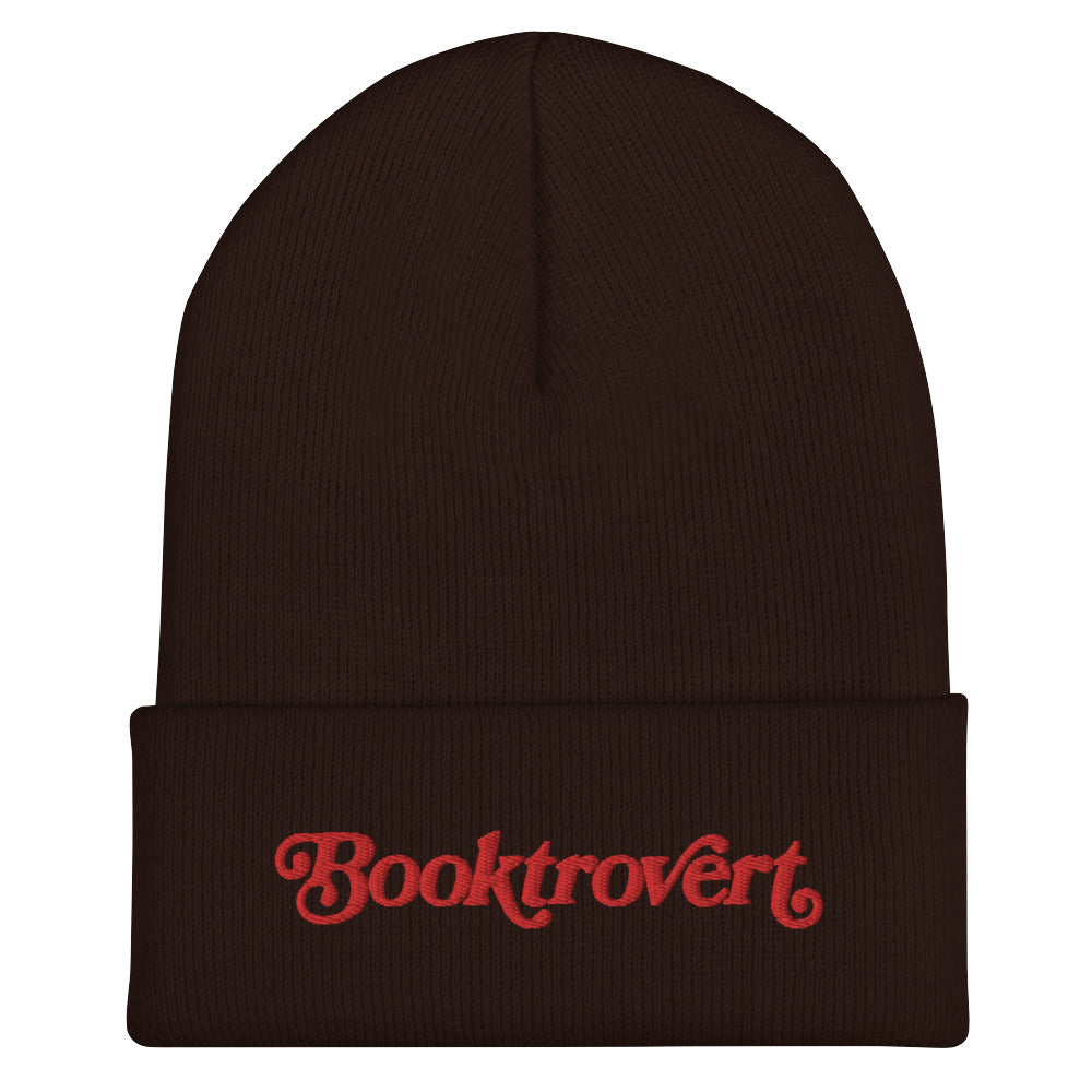 BOOKTROVERT BROWN CUFFED BEANIE